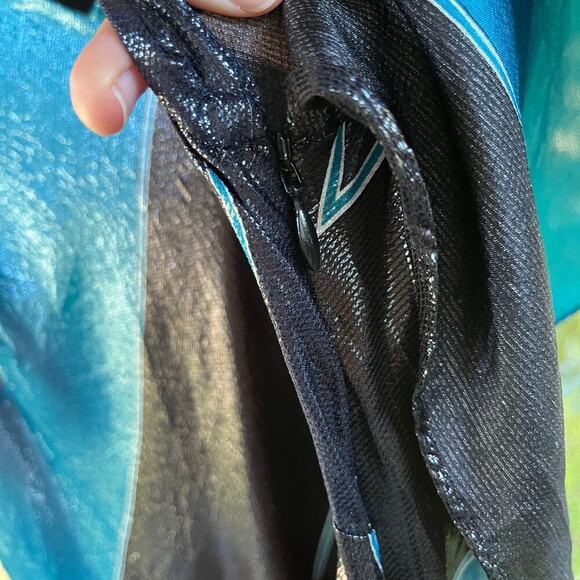 Diane Von Furstenburg Silk Metallic Colorblock Dress Size 10 - Picture 9 of 11